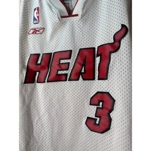 Miami Heat #3 Jersey Mens XL NBA Reebok White Red Swingman Dwyane Wade